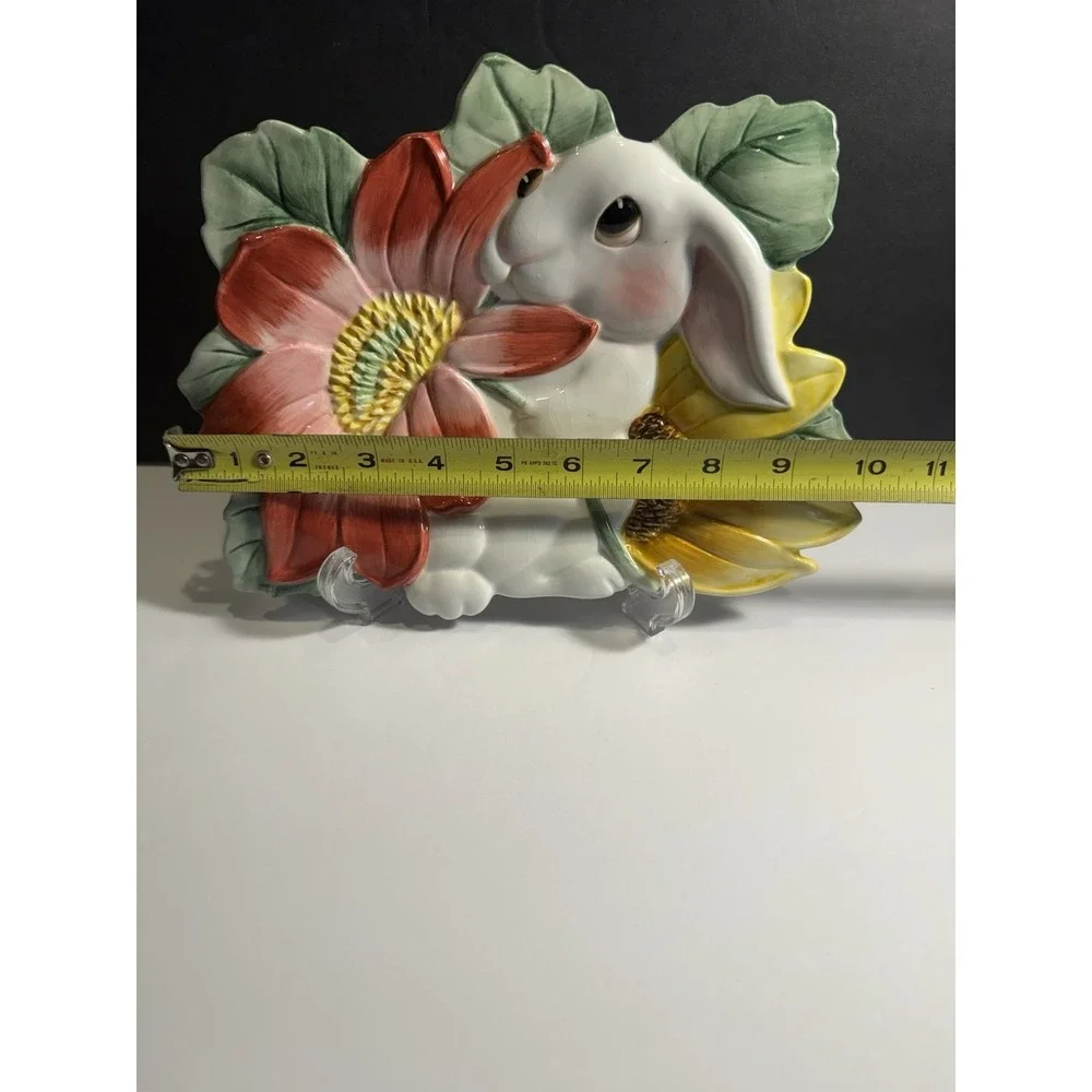 Fitz & Floyd Bunny Blooms Serving Platter Easter Rabbit Floral Tray Essentials